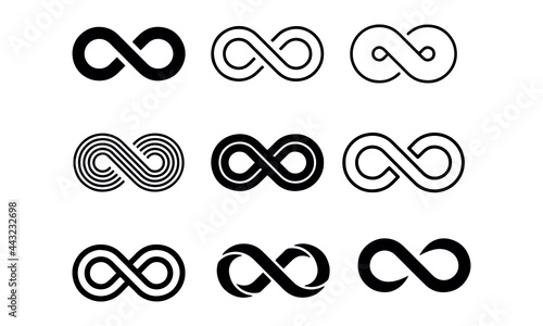  Infinity symbols icon set.vector design 
