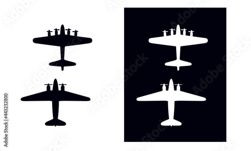 Retro WWII Airplane icons vector design 