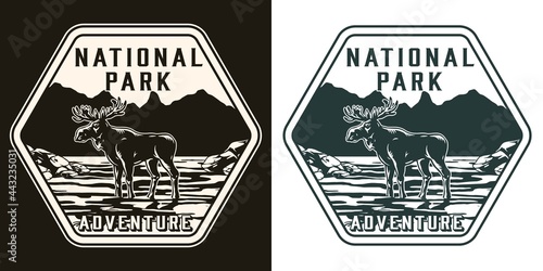 National park vintage monochrome emblem