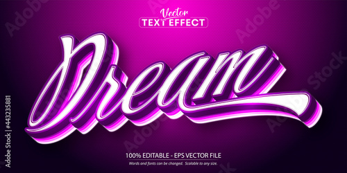 Dream text, cartoon style editable text effect