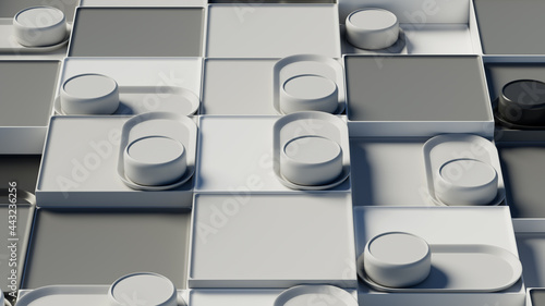 Fotografia 3d abstract background with repetitive pattern shapes