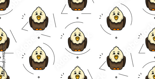 Seamless pattern with eagles. Icon design. Template elements