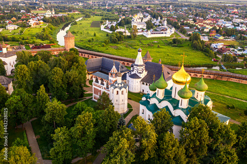 Aerial view of Monastery of Saint Euthymius in Suzdal, Russia. Summer sunny day photo