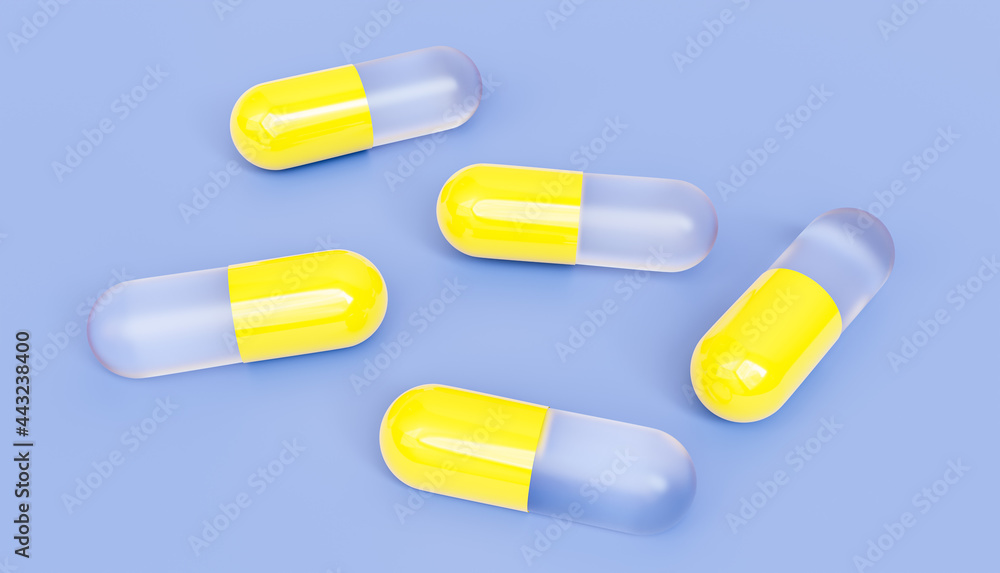 Vitamin B12, Capsule,Cobalamin, 3D illustration. Vitamin B12, Capsule,Cobalamin, 3D illustration.