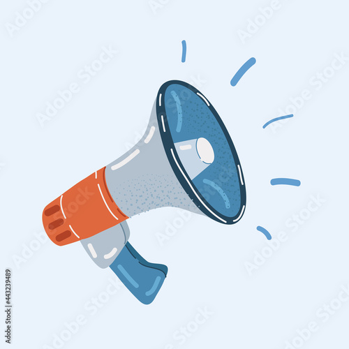 Vector illustration of megaphone for social media marketing concept