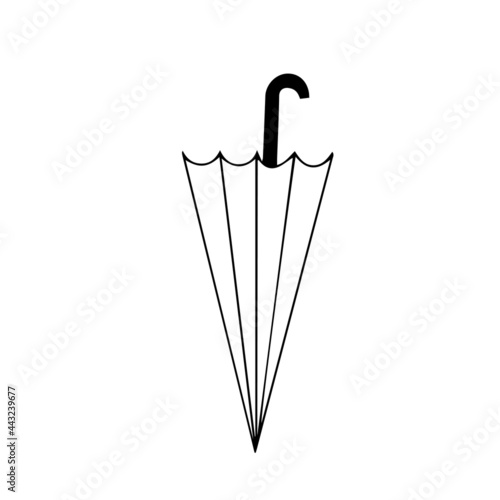 Doodle vector hand drawn umbrella. Rainy day, protection, bad weather, get wet, autumn. Design element for typography and digital use.