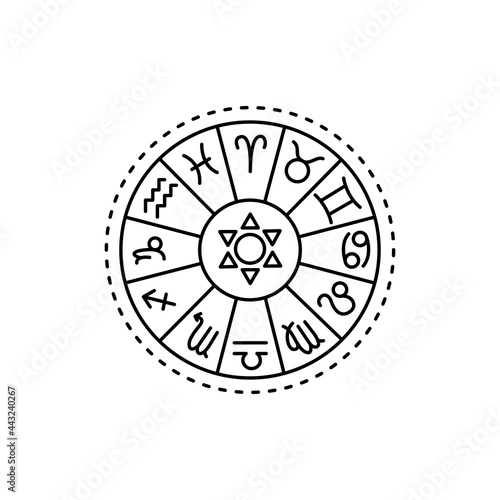 Horoscope symbol line icon. Isolated vector element.
