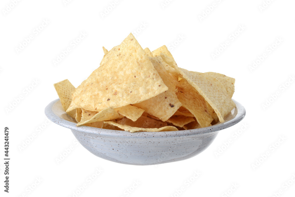 isolated bowl of nacho chips isolated bowl of nacho chips