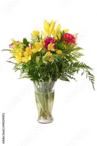 flower arrangement of assorted flowers and ferns