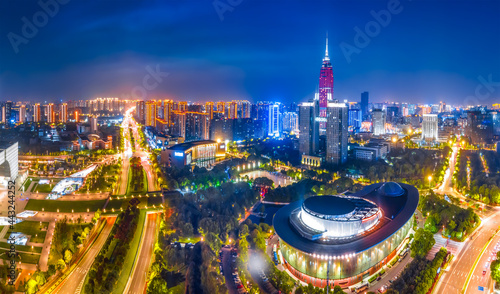 Changzhou city architecture landscape night view