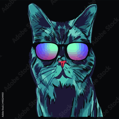 cats funny cat art animal lover design vector illustration for use in design and print poster canvas © kevin david