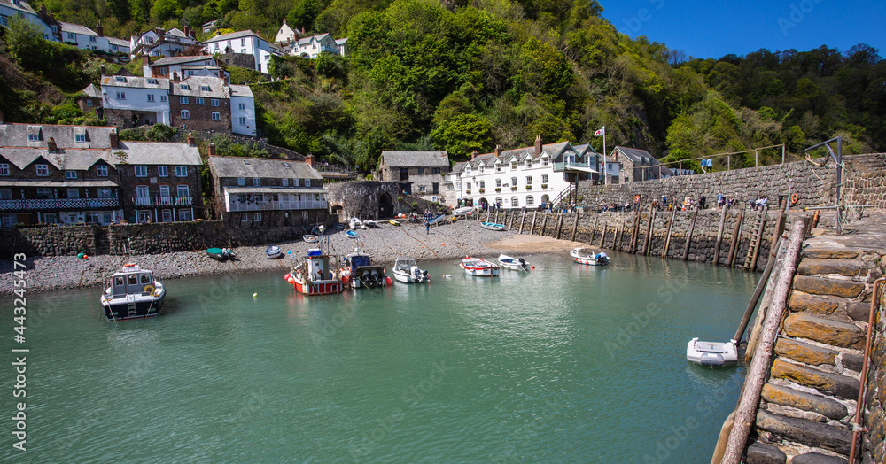 View of the harbour, Clovelly, Devon, England
