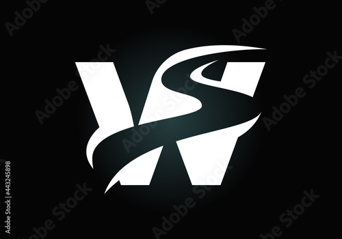 Initial Letter W with backspace S or pathway Logo design vector template, Graphic Alphabet Symbol for Corporate Business Identity
