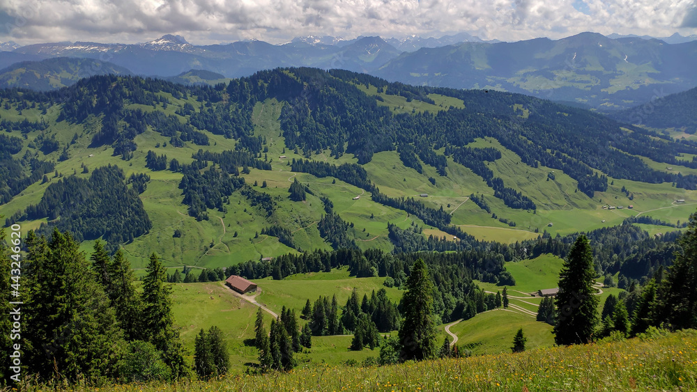 View from hiking route on Allgäu Alps