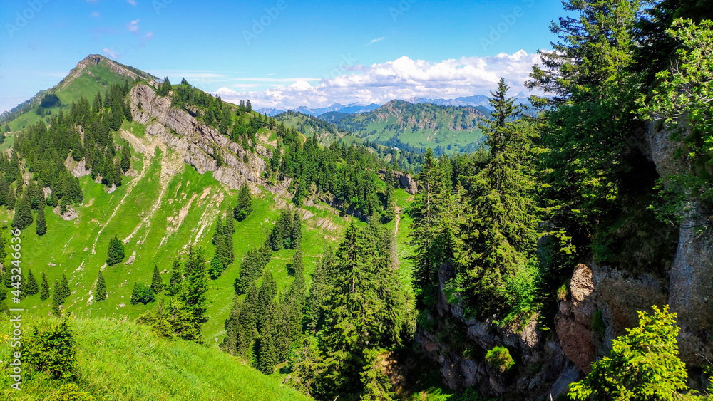 View from hiking route on Allgäu Alps