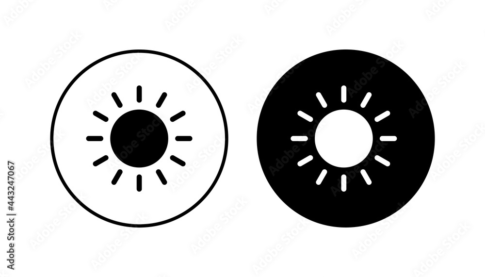Sun icon set. Brightness Icon vector Sun icon set. Brightness Icon vector
