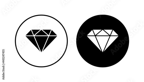 Diamond icon set. diamond gems vector icon.
