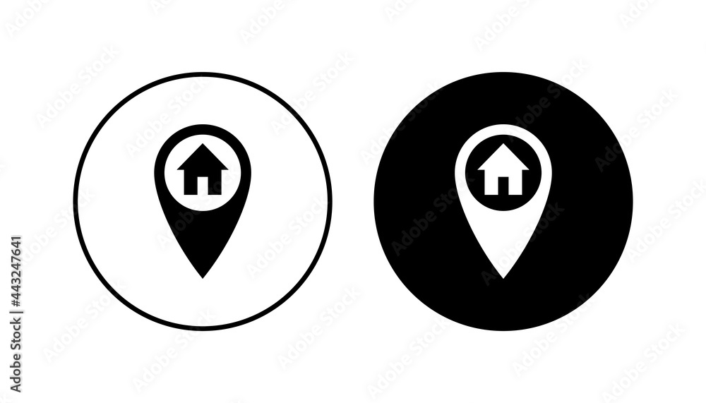 Address icon set. home location icon vector Address icon set. home location icon vector