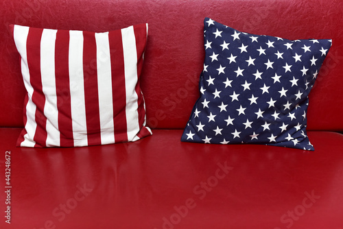 American flag design pillow. USA Flag Throw Pillow. Patriotic concept photo