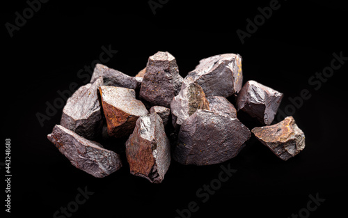 iron ore used in the metallurgical industry and civil construction, concept of mineral extraction