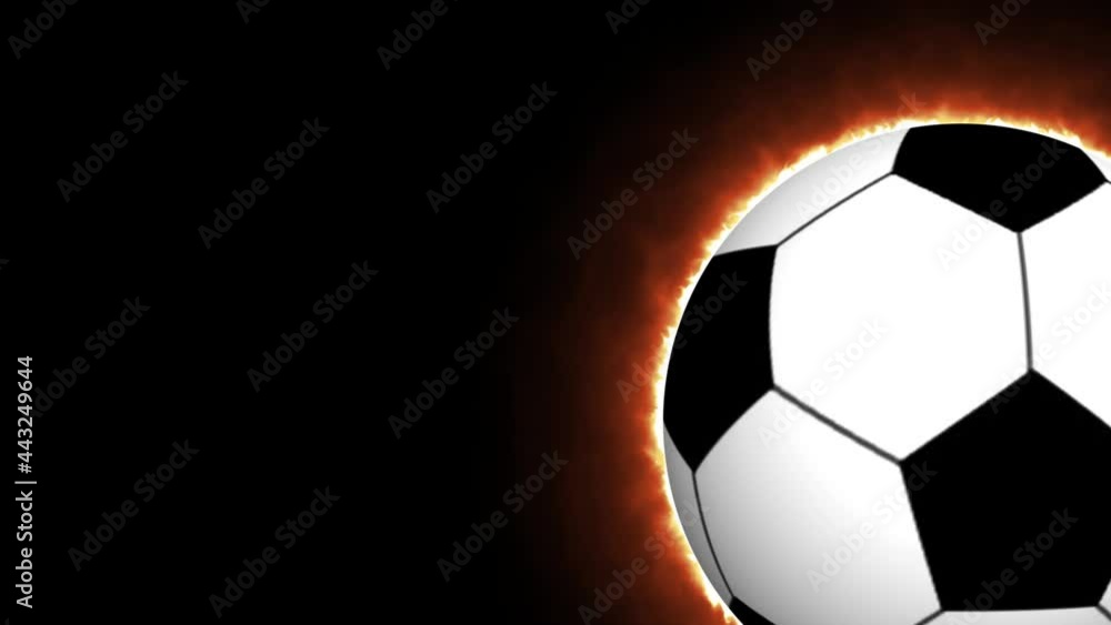 Football with fire on black background used in advertisement. Football with fire on black background used in advertisement.