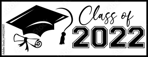 Class of 2022 Banner with Diploma and Cap