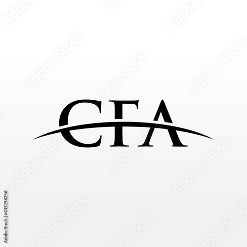 CFA initial overlapping movement swoosh horizon, logo design inspiration company business
