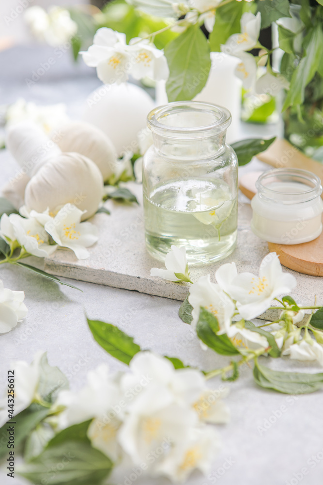 Wellness decoration, spa massage setting, oil. Spa, Zen and relax concept. composition of spa treatment Wellness decoration, spa massage setting, oil. Spa, Zen and relax concept. composition of spa treatment