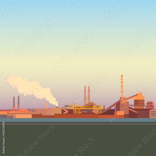 Old metallurgical plant on a sunny day.