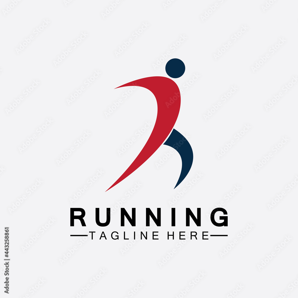 Running people logo symbol vector illustration design.Healthy running marathon athletes sprinting vector logo Running people logo symbol vector illustration design.Healthy running marathon athletes sprinting vector logo