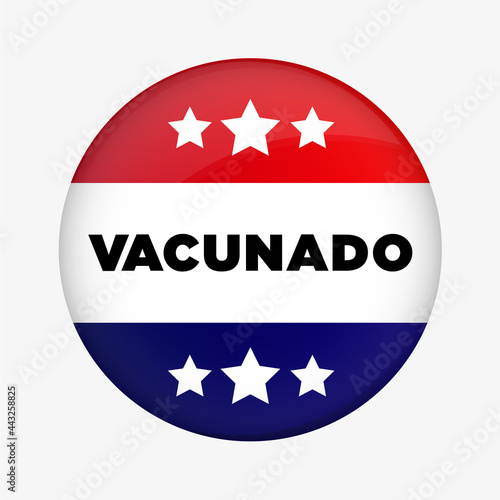 etiqueta vacunado contra covid-19