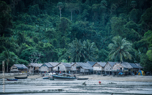 Village of the Moken Tribe, a marine lifestyle at Surin Islands, Andaman Sea, Thailand photo