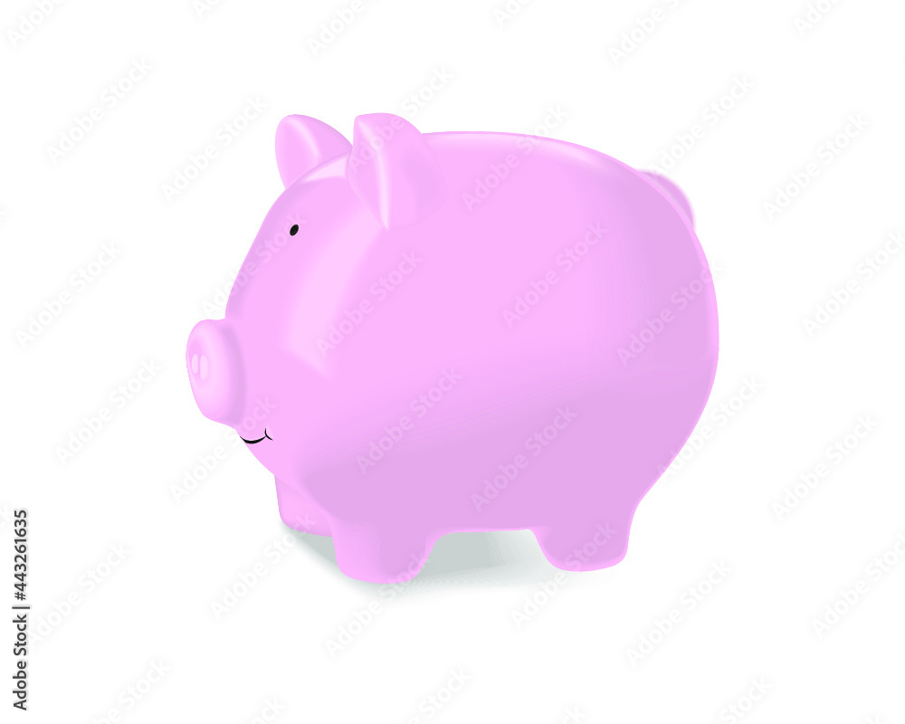 Ceramic piggy bank isolated on a white background. 3d rendering