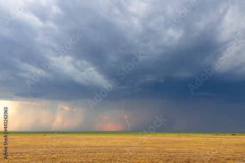 Lightning and thunder in the Kazakh steppe.