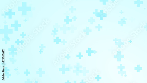 Abstract medical blue cross pattern white background.