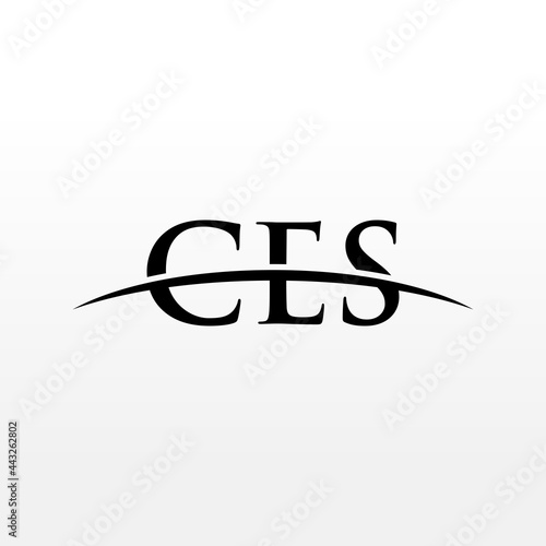 CES initial overlapping movement swoosh horizon, logo design inspiration company business