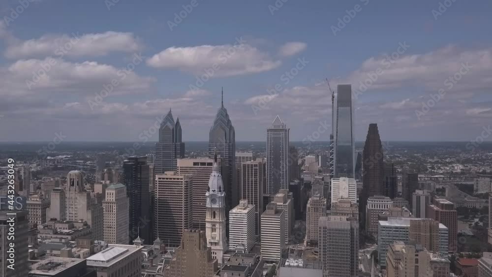 beautiful wide shot of downtown philadelphia during a sunny day beautiful wide shot of downtown philadelphia during a sunny day