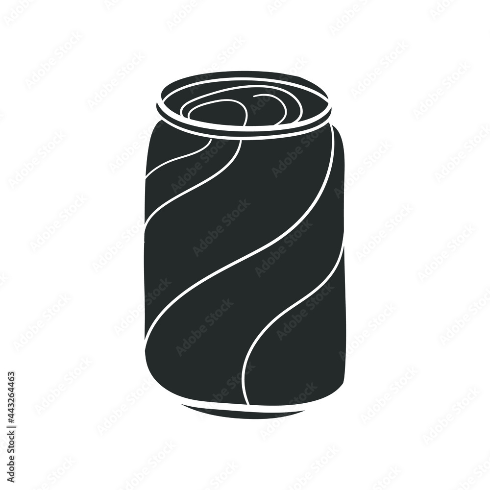 Vettoriale Stock Soda Can Icon Silhouette Illustration. Drink Container  Vector Graphic Pictogram Symbol Clip Art. Doodle Sketch Black Sign. | Adobe  Stock