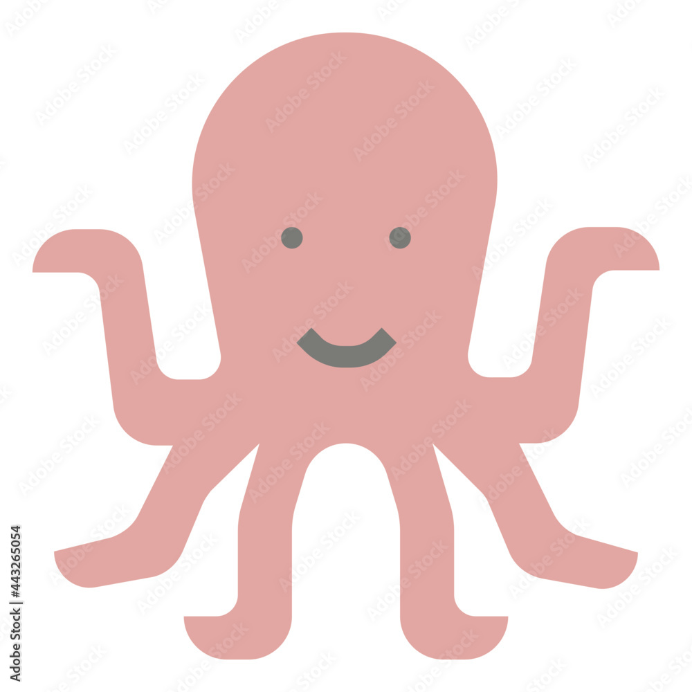Fototapeta premium octopus flat icon