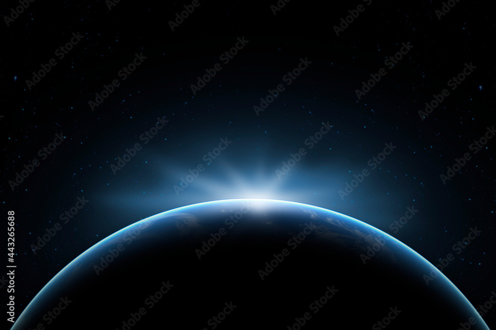 Outer space. The surface of the planet Earth in deep space. Night on the planet. View from orbit. Elements of this image provided by NASA