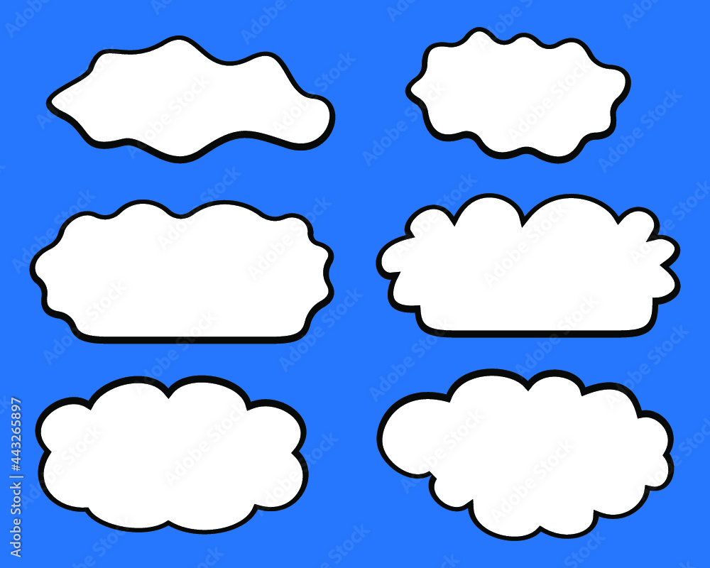 Cloud icons isolated on a blue background Cloud icons isolated on a blue background