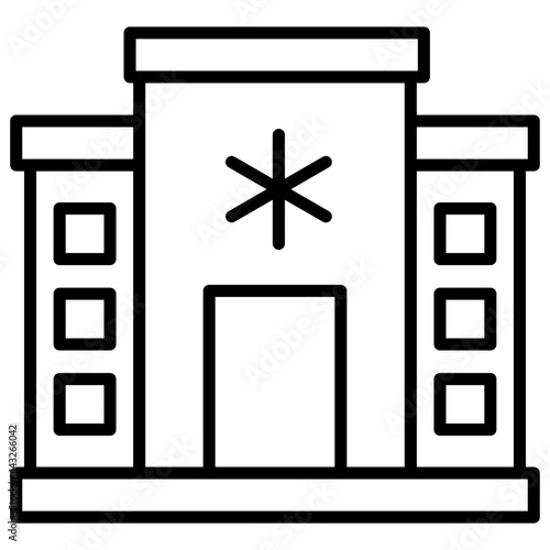 Medical center icon, hospital building 