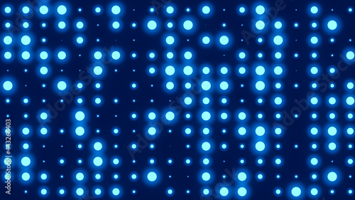 Dot  white blue pattern screen led light gradient texture background. Abstract  technology big data digital background. 3d rendering.