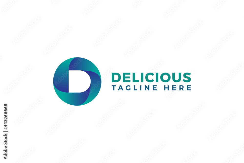 Letter D 3d blue color circular business logo Letter D 3d blue color circular business logo