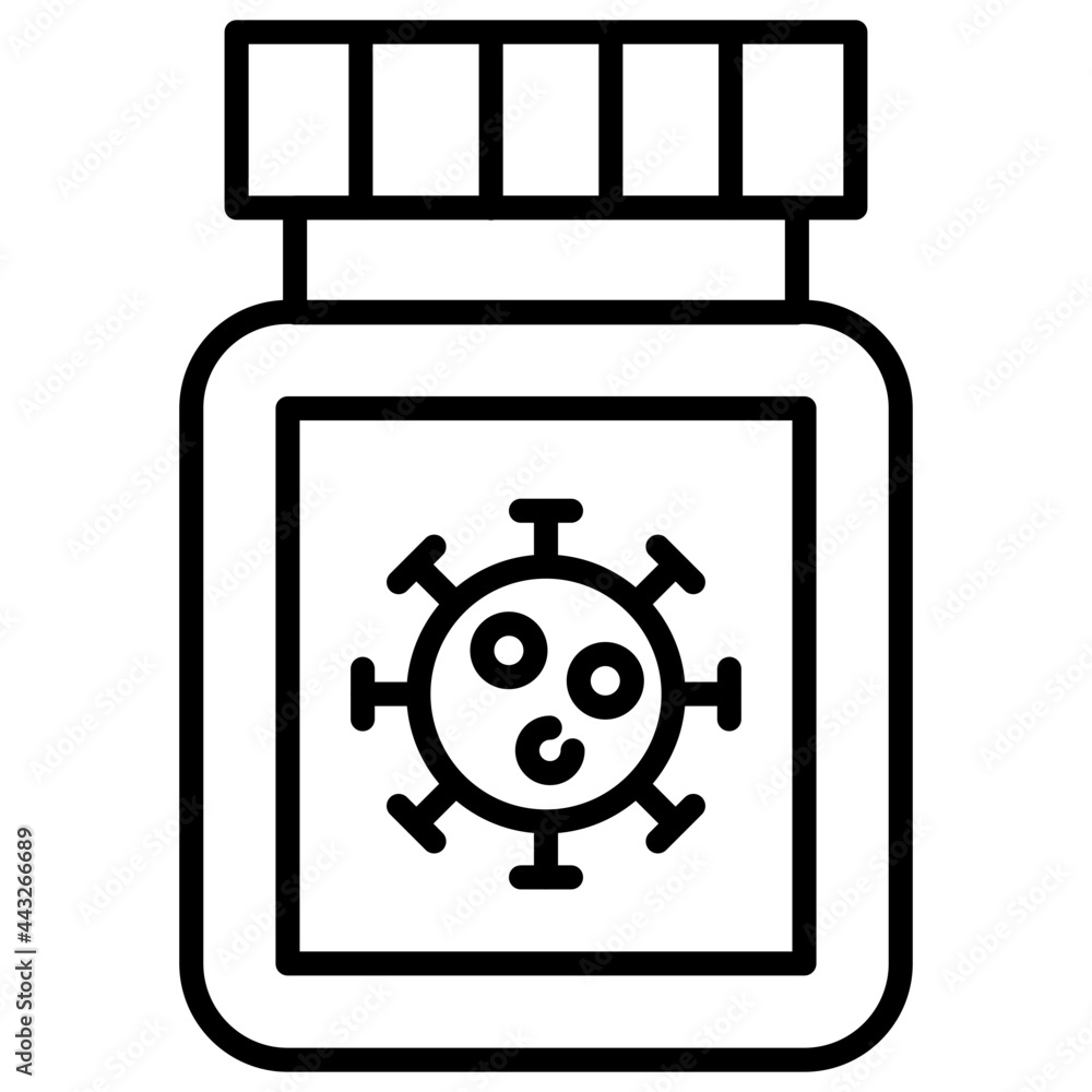 Linear design icon of covid medicine Linear design icon of covid medicine