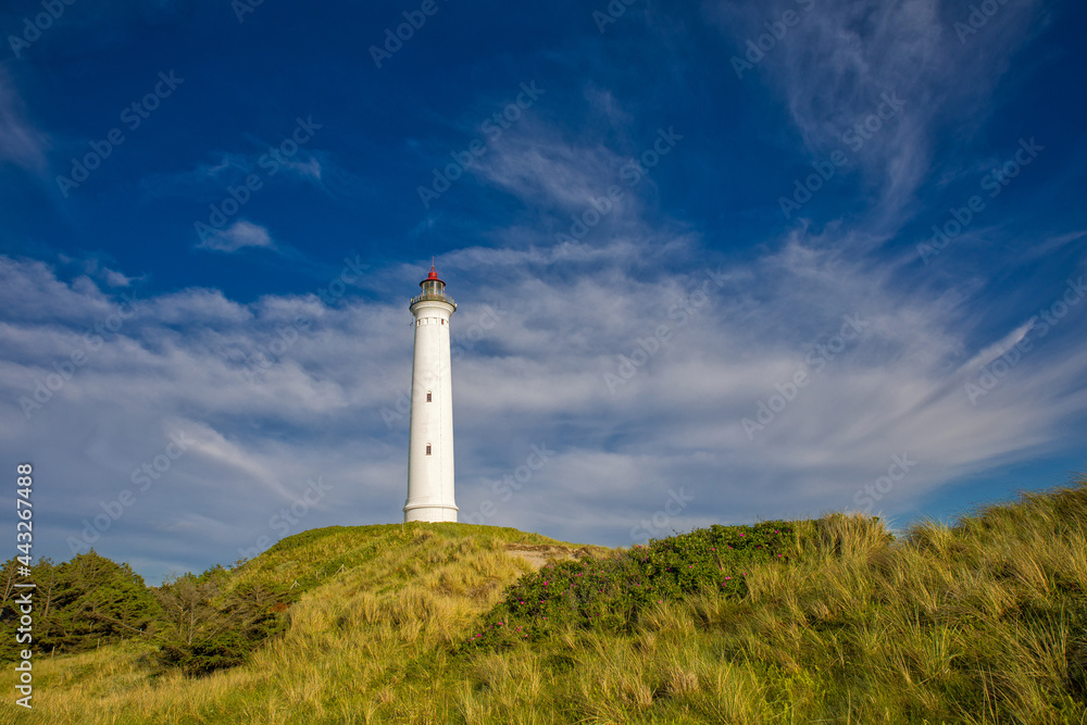 lighthouse Lyngvig Fyr on the coast of denmak