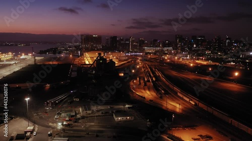 Wallpaper Mural Aerial: San Diego city skyline at night. California, USA Torontodigital.ca