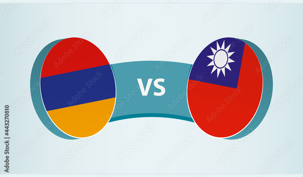 Armenia versus Taiwan, team sports competition concept.