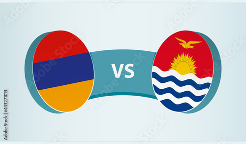 Armenia versus Kiribati, team sports competition concept.