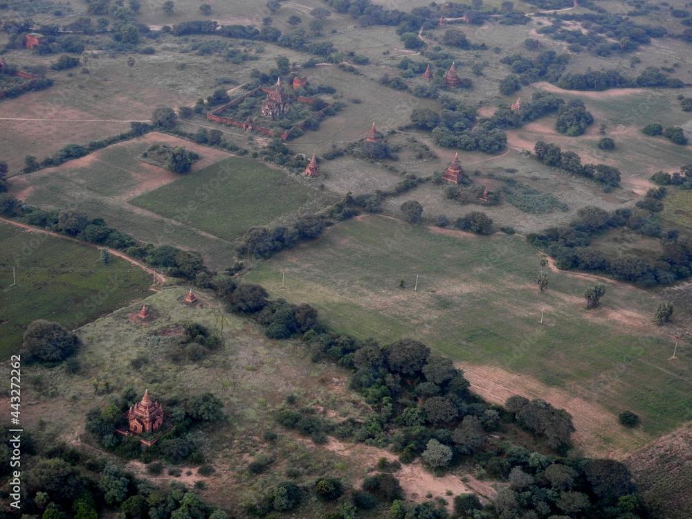 the landscape Bagan, Myanmar, Burma - top view